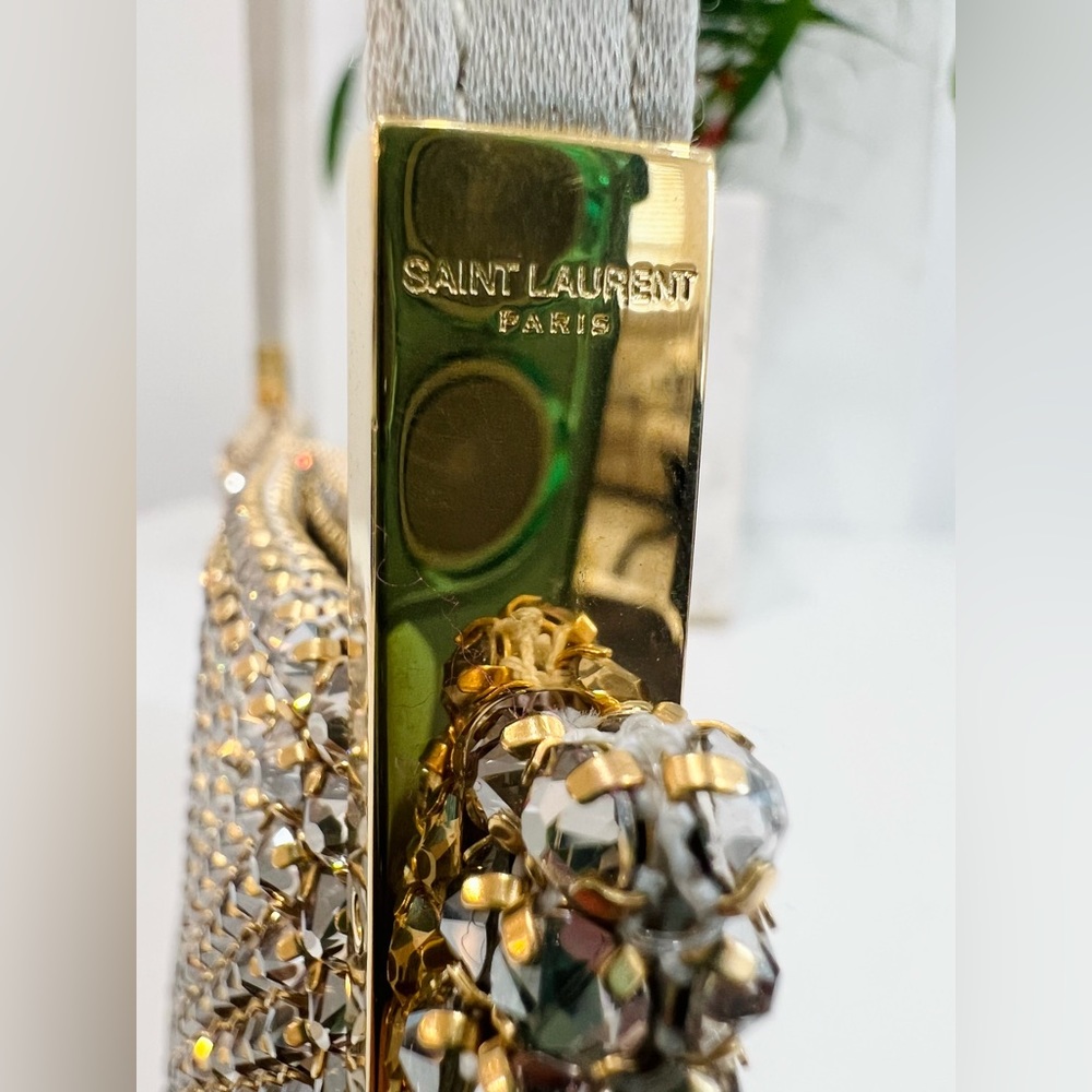 Saint Laurent Suzanne crystal-embellished satin shoulder bag - Picture 8 of 14